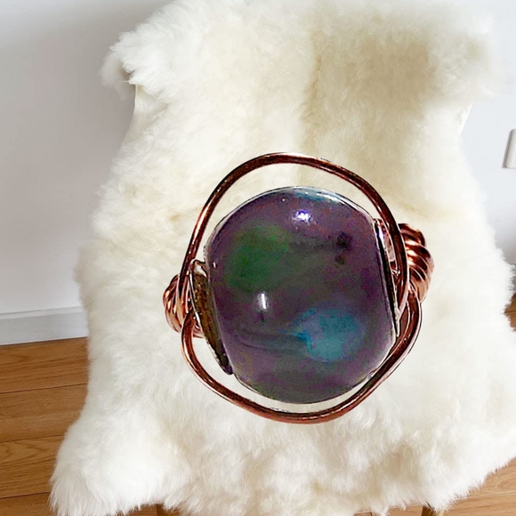 👣4/$20. Hand Wired Ring w/ Murano Glass Bead. Size 5 - Picture 3 of 9